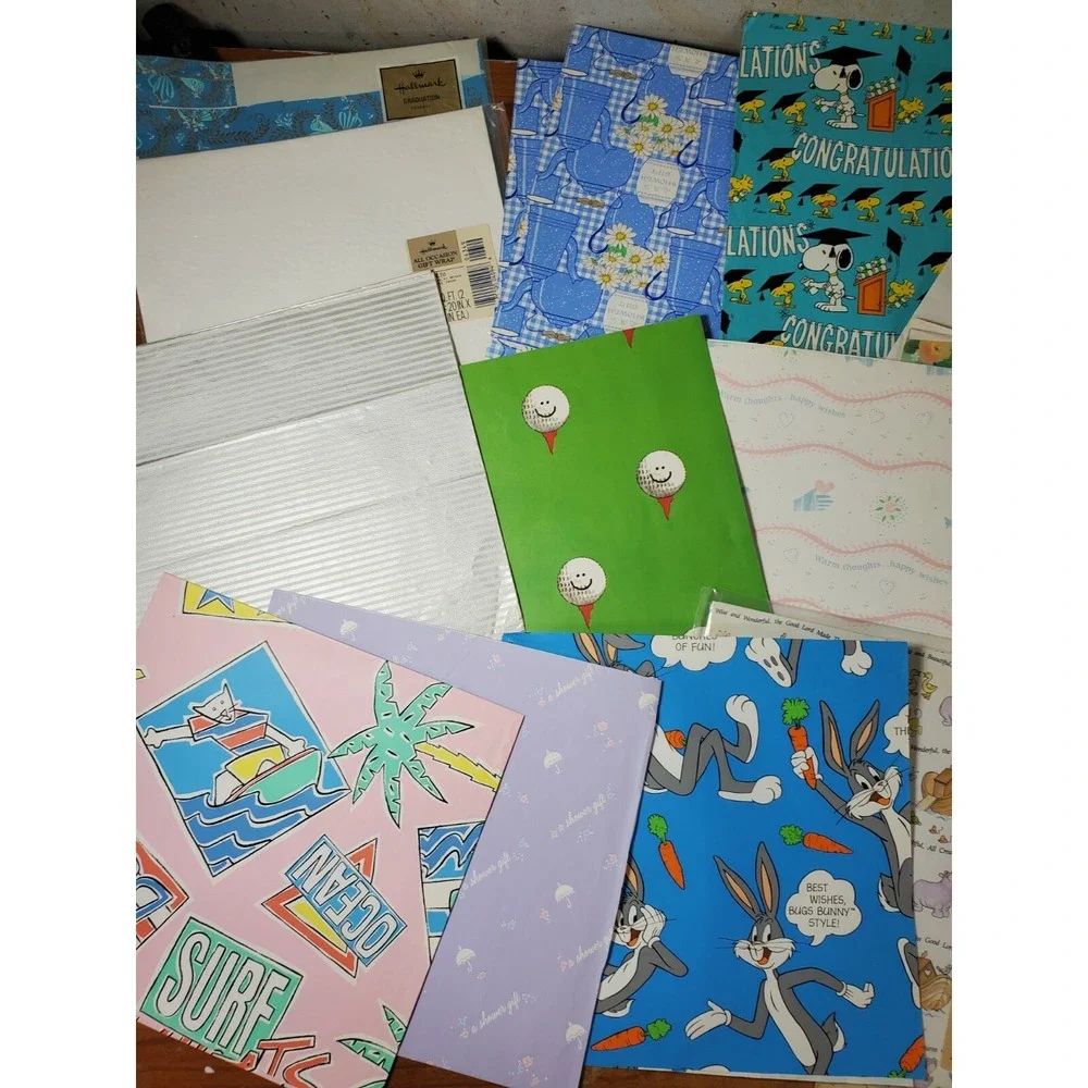 VINTAGE WRAPPING PAPER LOT All Occasions!!! GREAT DESIGNS Wedding‎ Hallmark